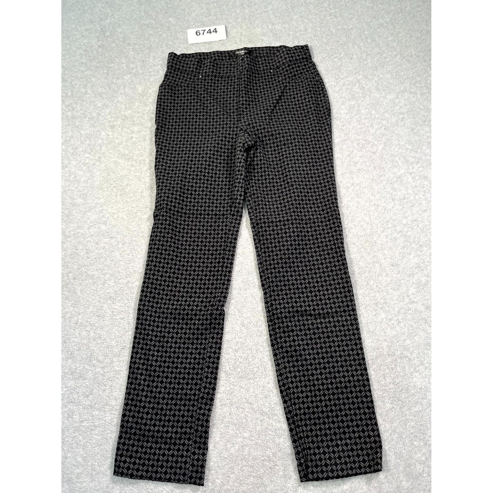 89th &‎ Madison Pants Womens Medium Black Geometric Rayon Stretch Straight Leg